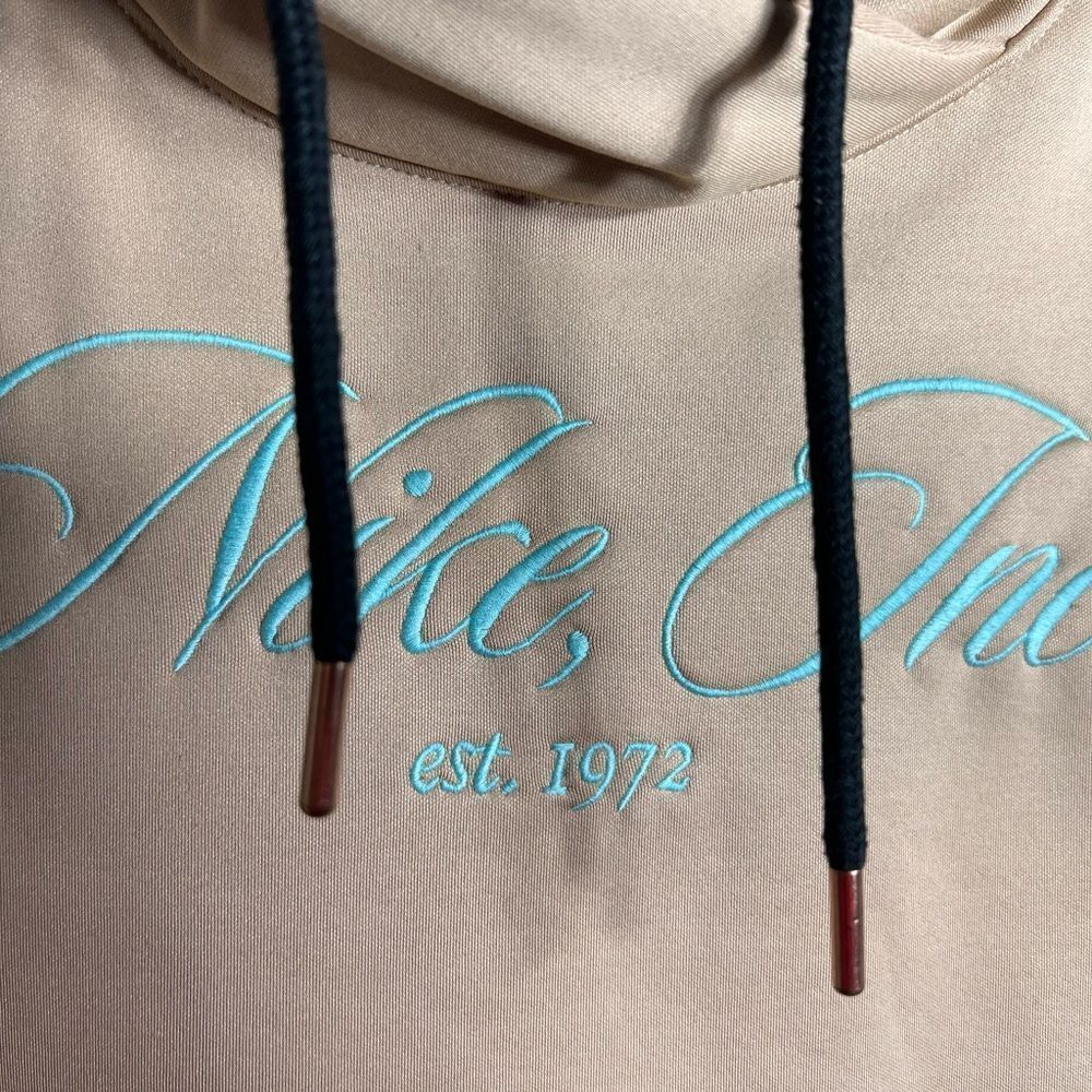 Nike cropped fleece hoodie Oversized beige Size Small - Picture 8 of 16
